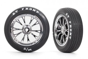 Traxxas 9474R Tires &amp; Wheels Front Chrome (2)  Drag Slash