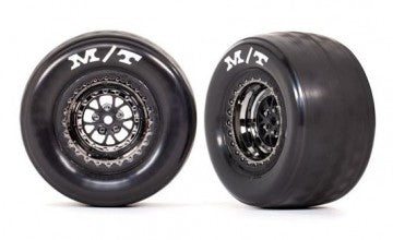 Traxxas 9475X Tires &amp; Whels Rear Black Chrome (2)  Drag Slash