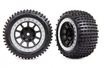 Traxxas 2470G Tires &amp; Wheels Alias Medium / Grey Satin w. Chrome Ring  2.2" Rear (2)