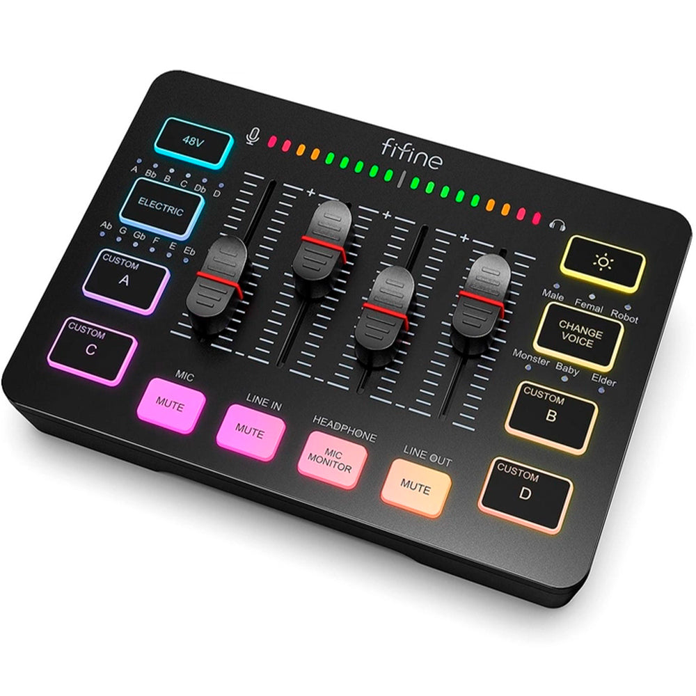 FIFINE SC3 RGB Audio Interface, Black