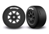 TRX10876-BLK Tires & Wheels Speed Slicks Hard / Mini Rally Black Front (2)