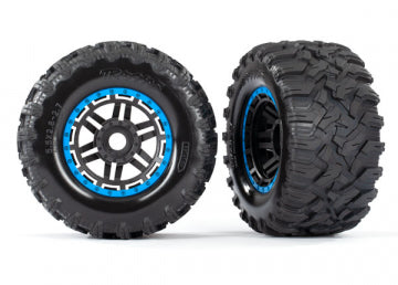 TRAXXAS 8972A Tires &amp; Wheels Maxx/Black/Blue (17mm) 2,8" TSM (2)