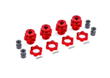 Traxxas 9086-RED Wheel Hub &amp; Nuts 17mm Alu Red (4) Jato 4x4