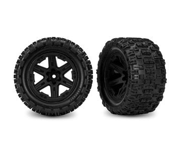 Tires &amp; Wheels Sledgehammer ST/ RXT Black 2.8" 2WD Front TSM (2)