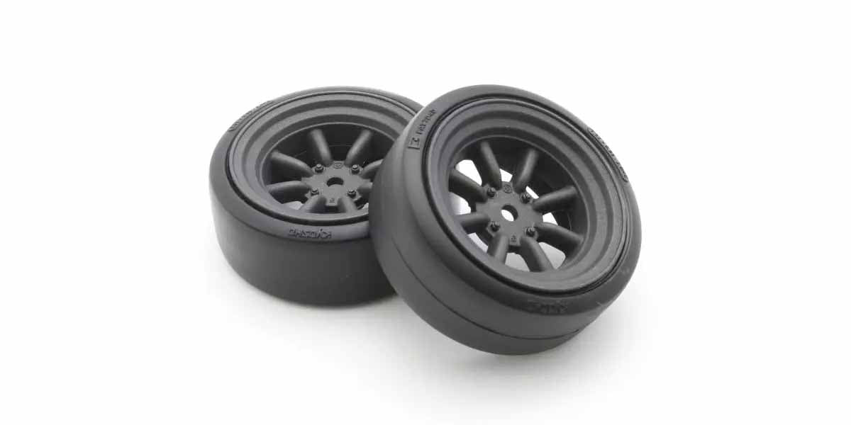 Kyosho Fazer FZD2 1:10 Pre-Glued D-Tyres 8S Watanabe Wheel (2)