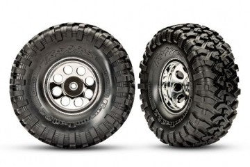 Traxxas 8184 Tires &amp; Wheels 2.2 Canyon Trail 5.3" Classic Chrome (för 8255A Axel) (2)