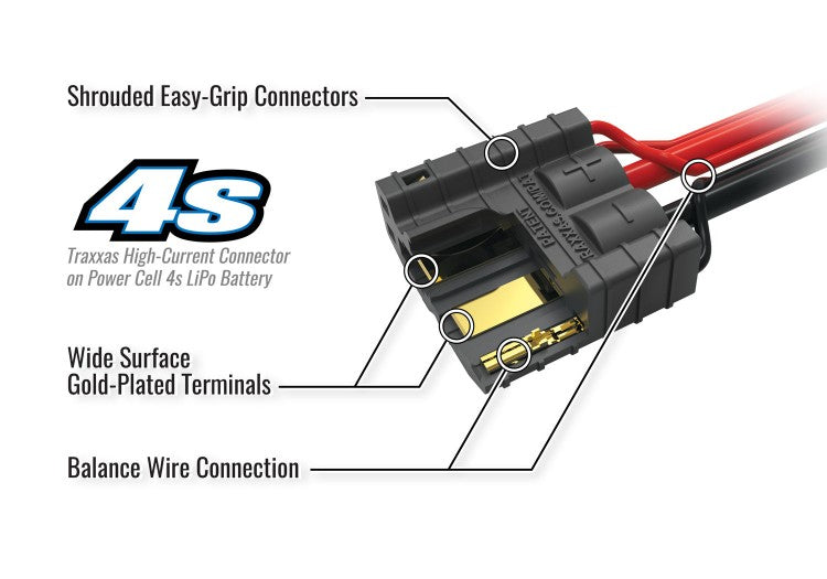 Traxxas 2998G Charger EZ Peak Plus 8A and 4S 14,8v Li-Po 6700mAh Combo