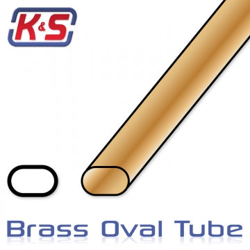 K&S 5094 - Brass Oval tube 6.5 x 8.9 x 305 mm (2)