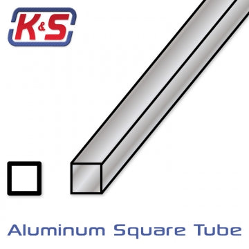 K&S 83011 - Square Aluminium Tube 3.2x305mm (1/8) (.014) (1)