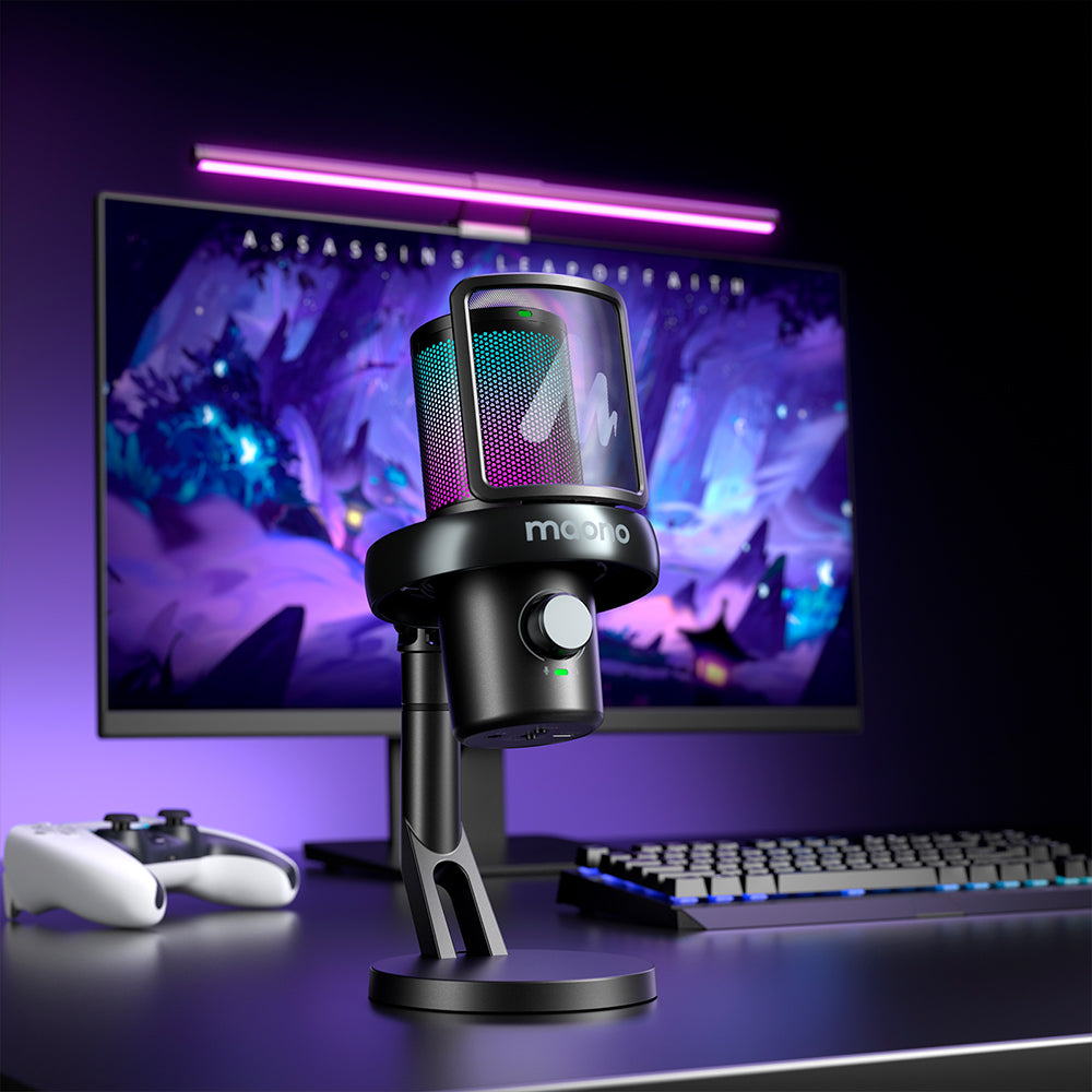 MAONO DM40 Pro Condenser RGB USB/Wireless AI Gaming Microphone, black