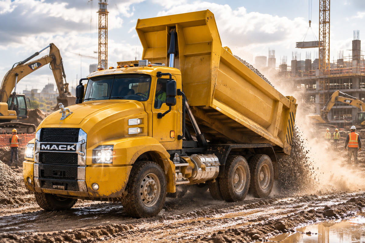 Remote-controlled Mack Dump Truck with lights