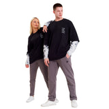 FragON tie dye long sleeve T-shirt, grey, S