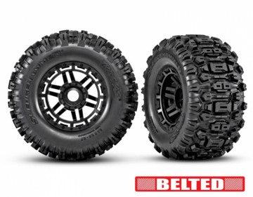 Traxxas 8979 Tires &amp; Wheels Sledgehammer Belted / MAXX 17mm Black 2.8/3.6'' TSM (2)
