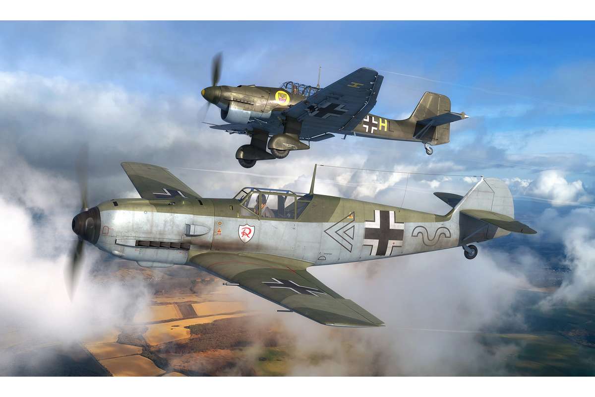 Model Set Messerschmitt Bf109E & Ju87B Stuka 1:144