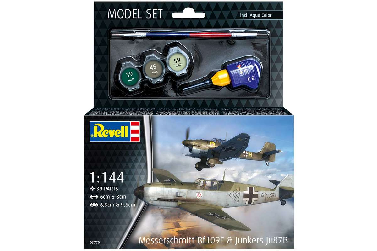 Model Set Messerschmitt Bf109E & Ju87B Stuka 1:144
