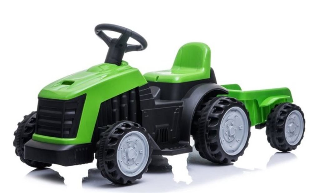Azeno Farmer Tractor with Trailer Green, 6V