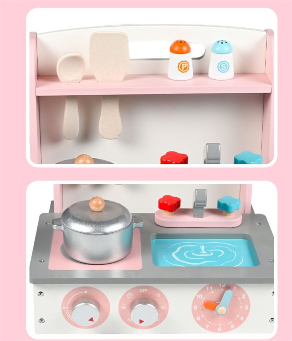 Elitetoys Kids Zone Foldable Play Kitchen – Pink