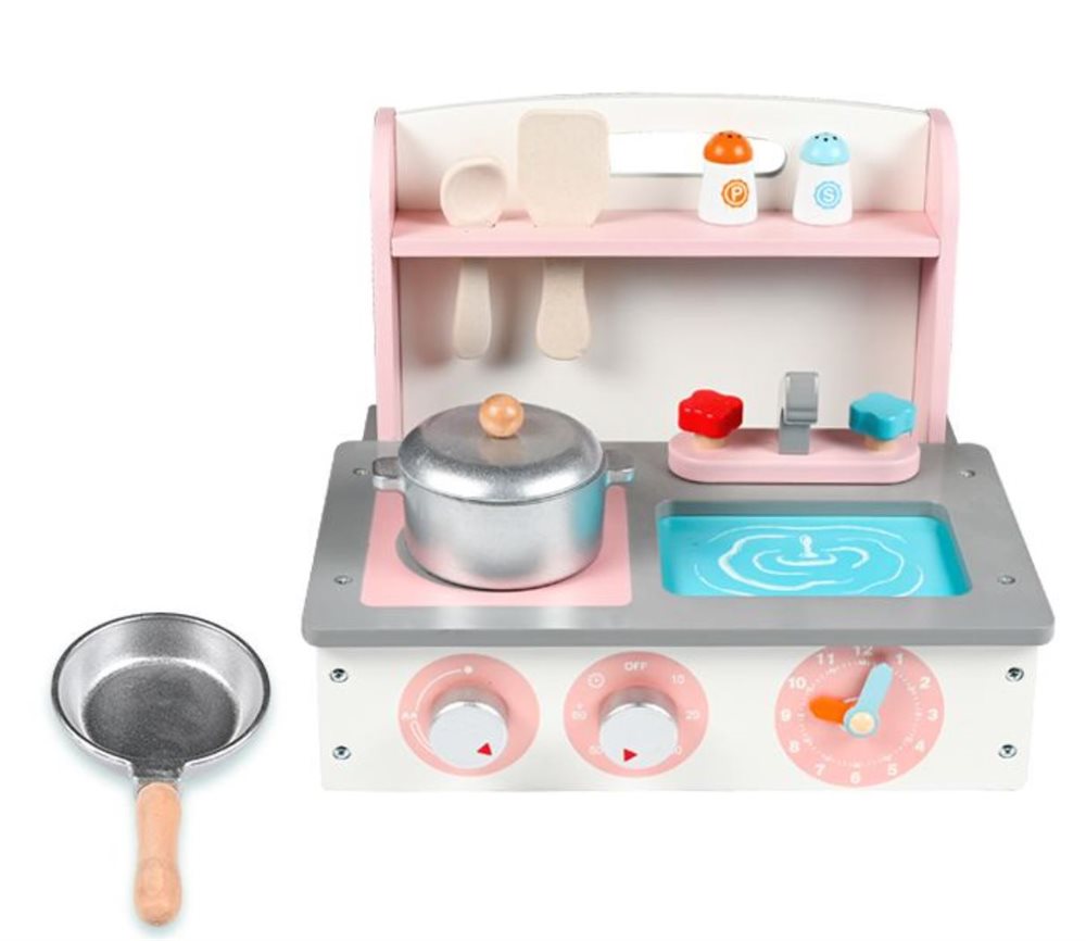 Elitetoys Kids Zone Foldable Play Kitchen – Pink