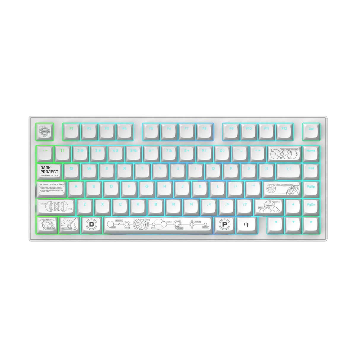 Dark Project ALU Terra Nova R2 White - Wireless Gaming Keyboard (ANSI)