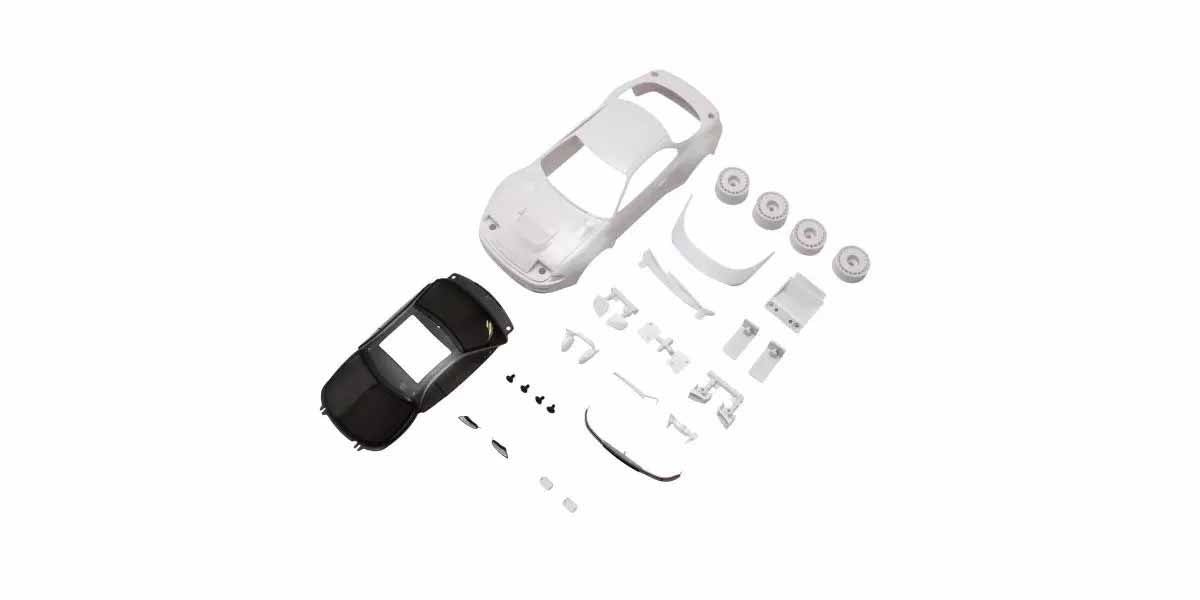 Kyosho Mini-Z Toyota Celica White Body Set w/4WD Rims