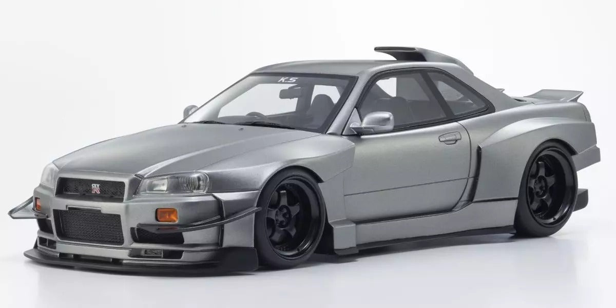 Kyosho 1:18 Samurai Collection Skyline GT-R R34 Khyzyl Saleem Gray