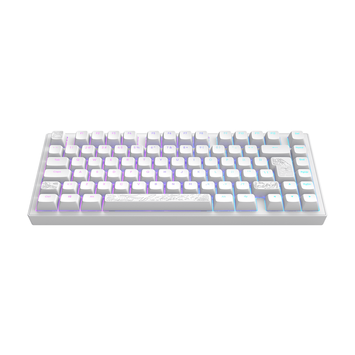 Dark Project ALU Terra Nostra White - Wired Gaming Keyboard (ISO DE)