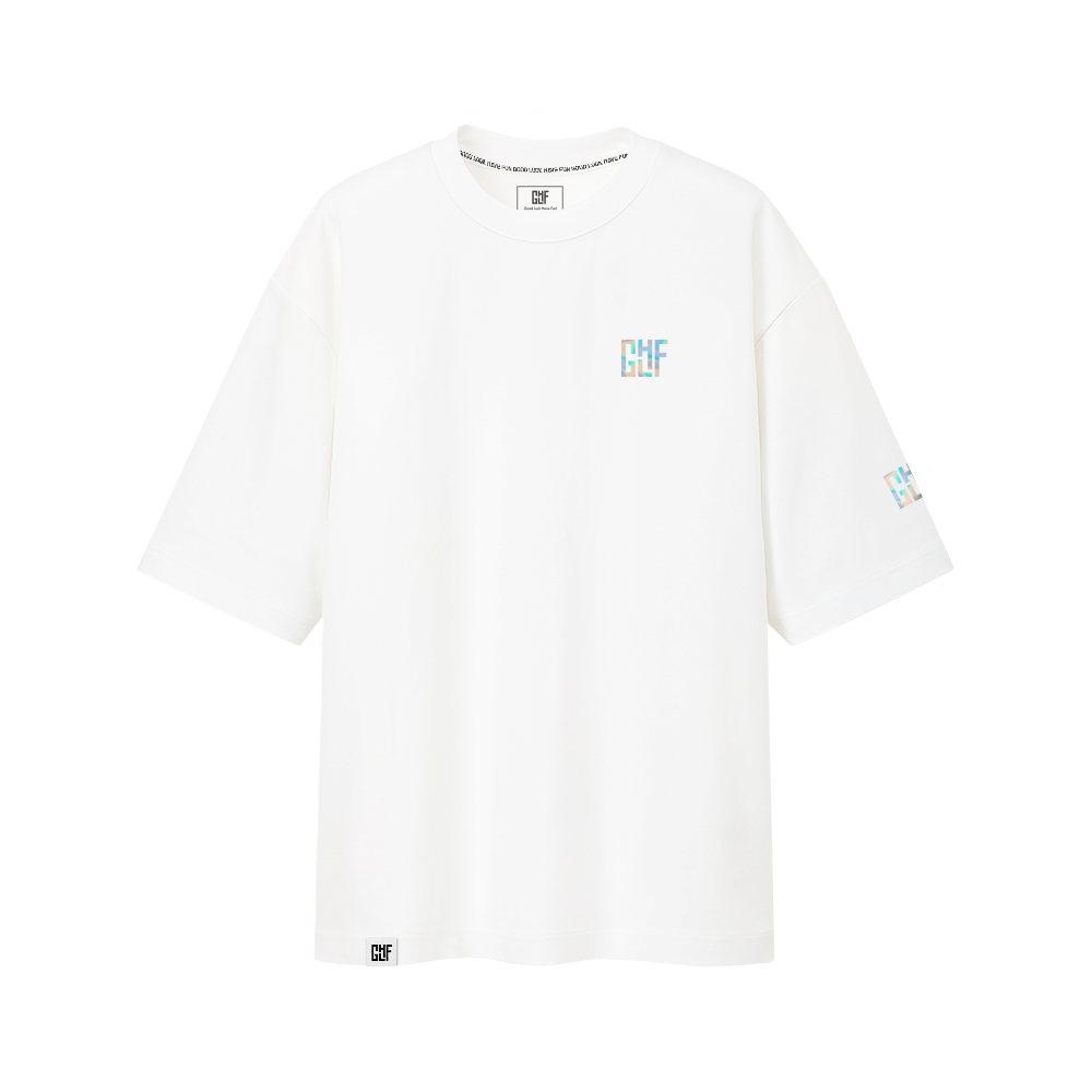 FragON - Holografic Logo Oversize T-shirt White, L/XL