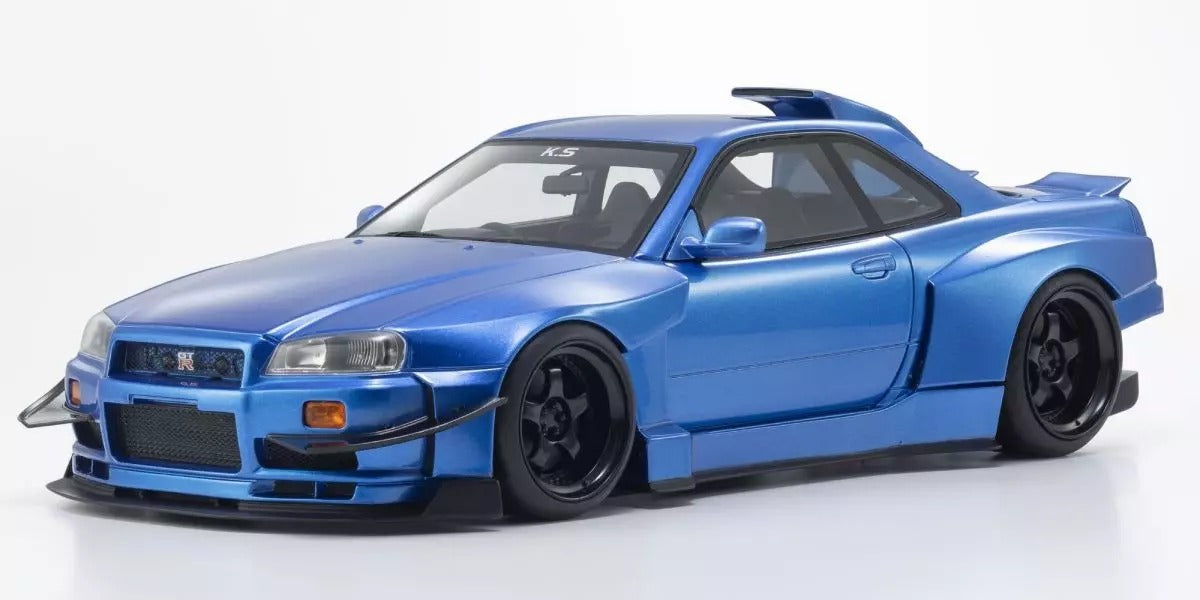 Kyosho 1:18 Samurai Collection Skyline GT-R R34 Khyzyl Saleem Blue