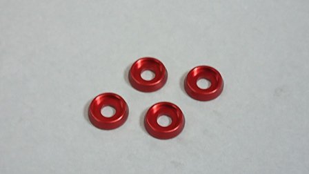 AUTOMODEL AMR-026R - M3 Flat Head Washer 4 Red