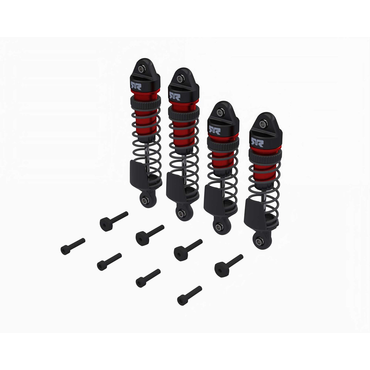 Shock Set, F/R Assembled,700cst Oil (Red) (4Pcs) - Mini