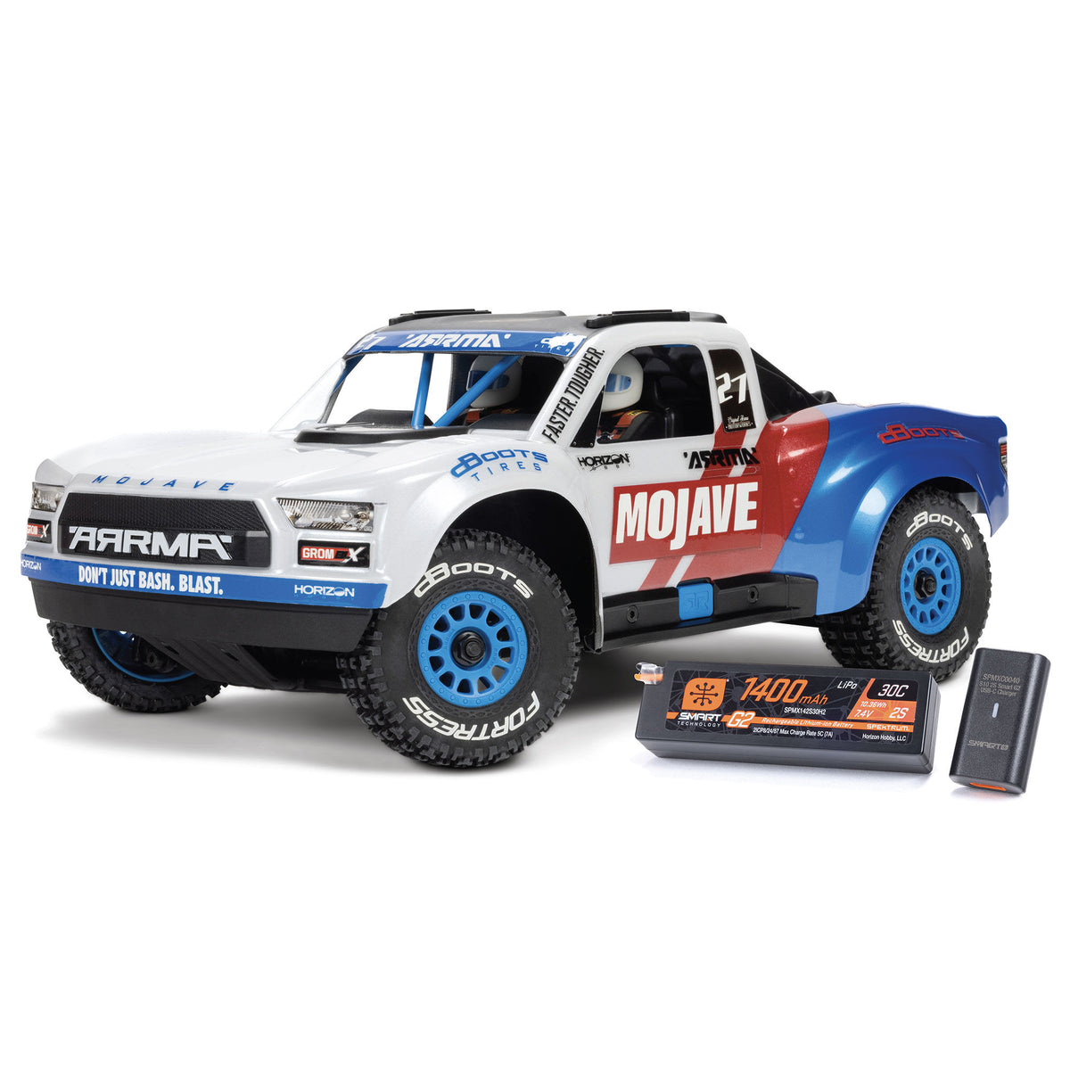 1/16 MOJAVE GROM 223S DSC 4X4 RTR Brushless Desert Truck (Battery & Charger Included), White