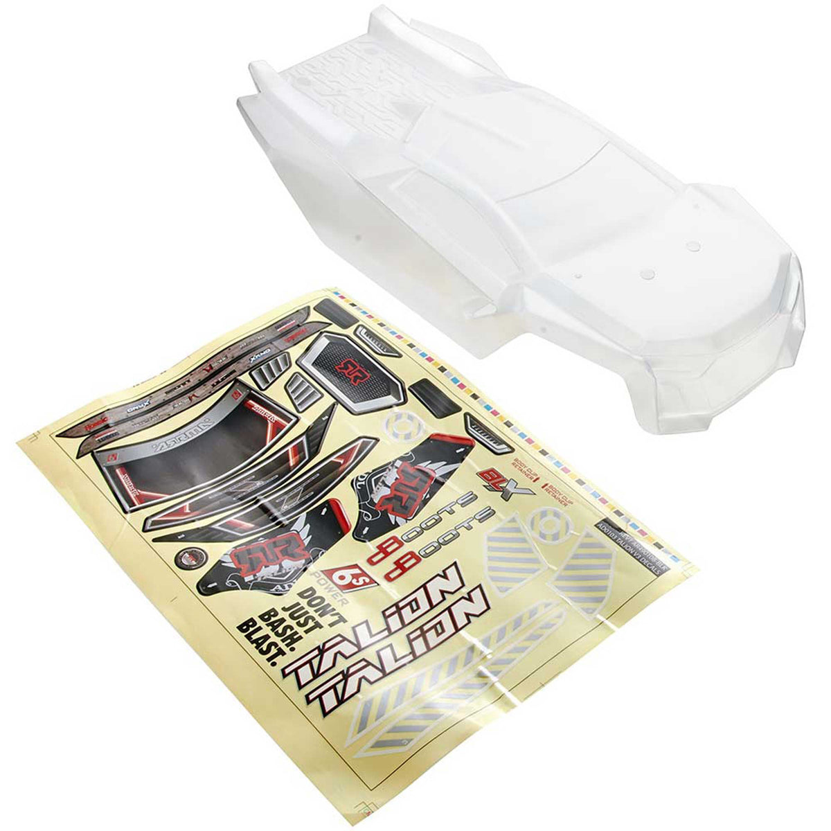 ARRMA 1/8 Clear Body with Decals Window Mask Talion 6S BLX