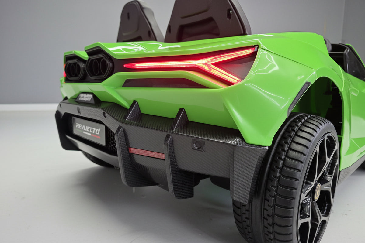 Lamborghini Revuelto 24V electric car for kids – 2 seats, green