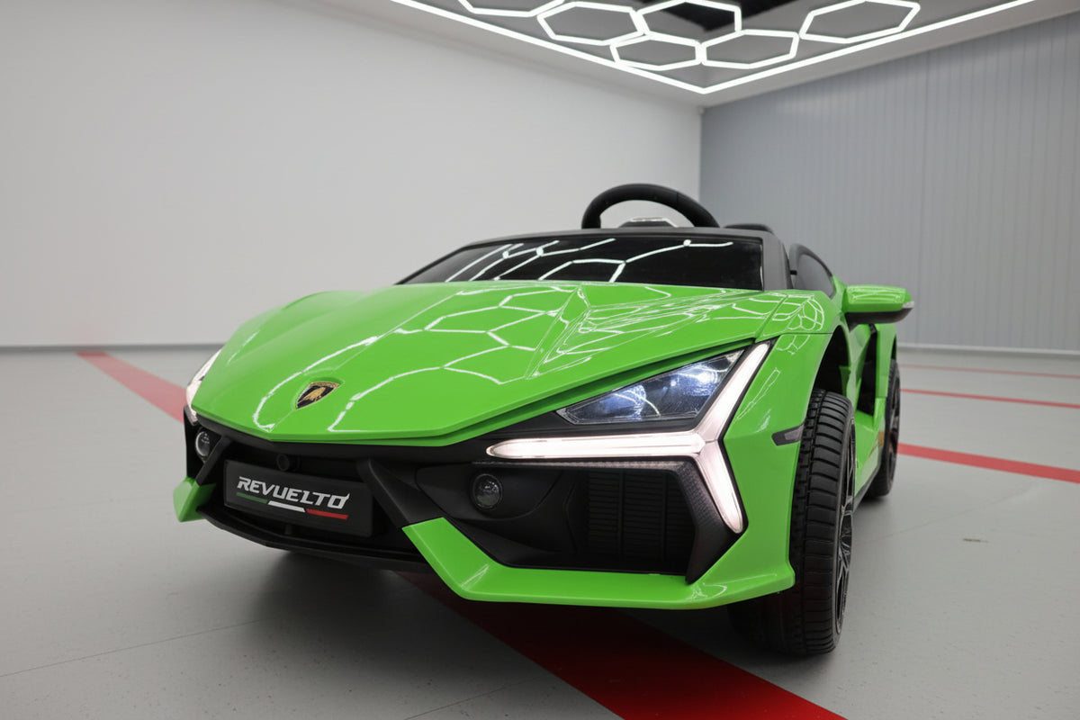 Lamborghini Revuelto 24V electric car for kids – 2 seats, green