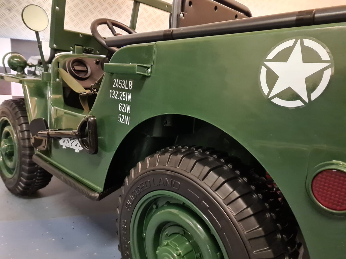 Jeep Willys 24V electric car for kids with remote control – green