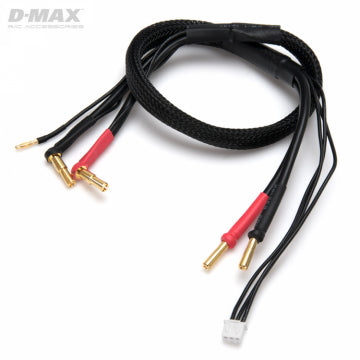 DynoMAX B9683 - Charge Lead 4/5mm 2S CAR LiPo to 4mm Bullets 12AWG 500mm