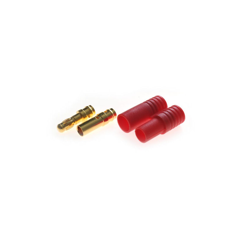 Connector : 3,5mm gold plated plug with red housing (10pcs)