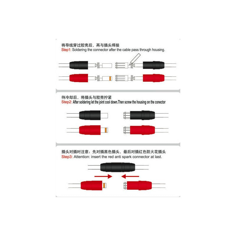 Connector : AS150 7.0mm anti-spark Female plug (5R+5BK)