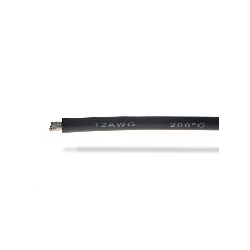 12AWG (3,58mm²) silicone wire, black - 1m
