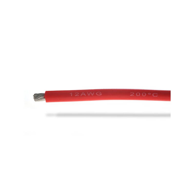 12AWG (3,58mm²) silicone wire, red - 1m