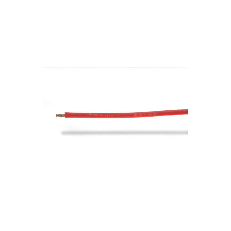 22AWG (0,32mm²) silicone wire, red - 1m