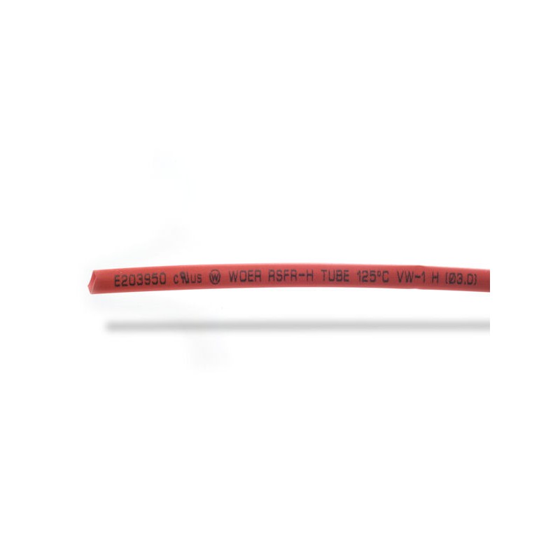 3mm thick shrink tube red - 1m