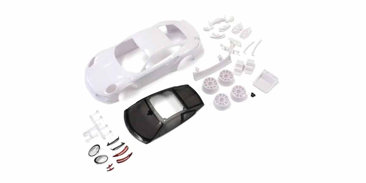 Kyosho Mini-Z Porsche 911 GT3 RS White Body Set + 2WD Rims