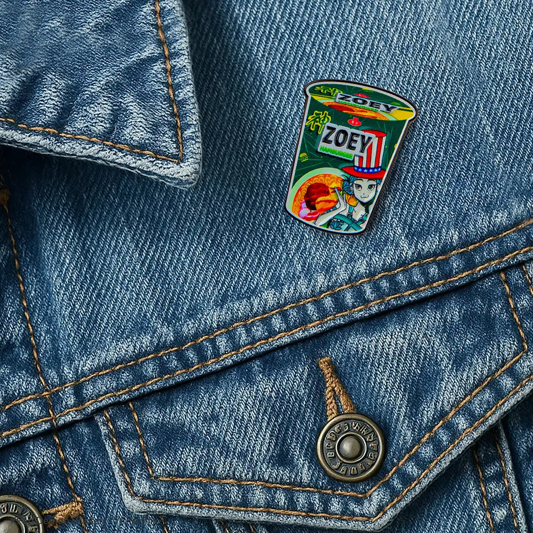 Pin badge - Zoey Hamburger Noodles - KPop Demon Hunters