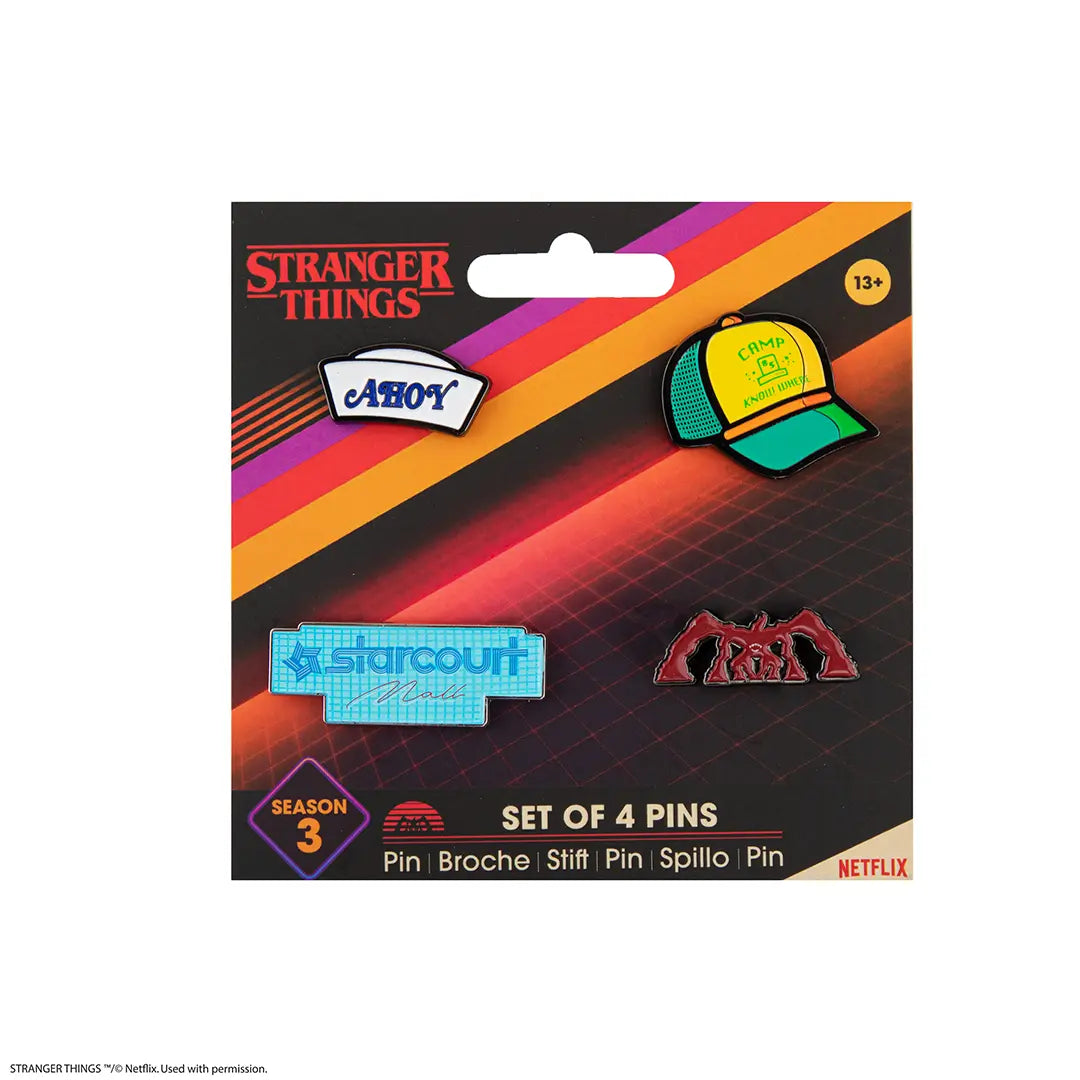 Set of 4 pin badges season 3 - Stranger Things