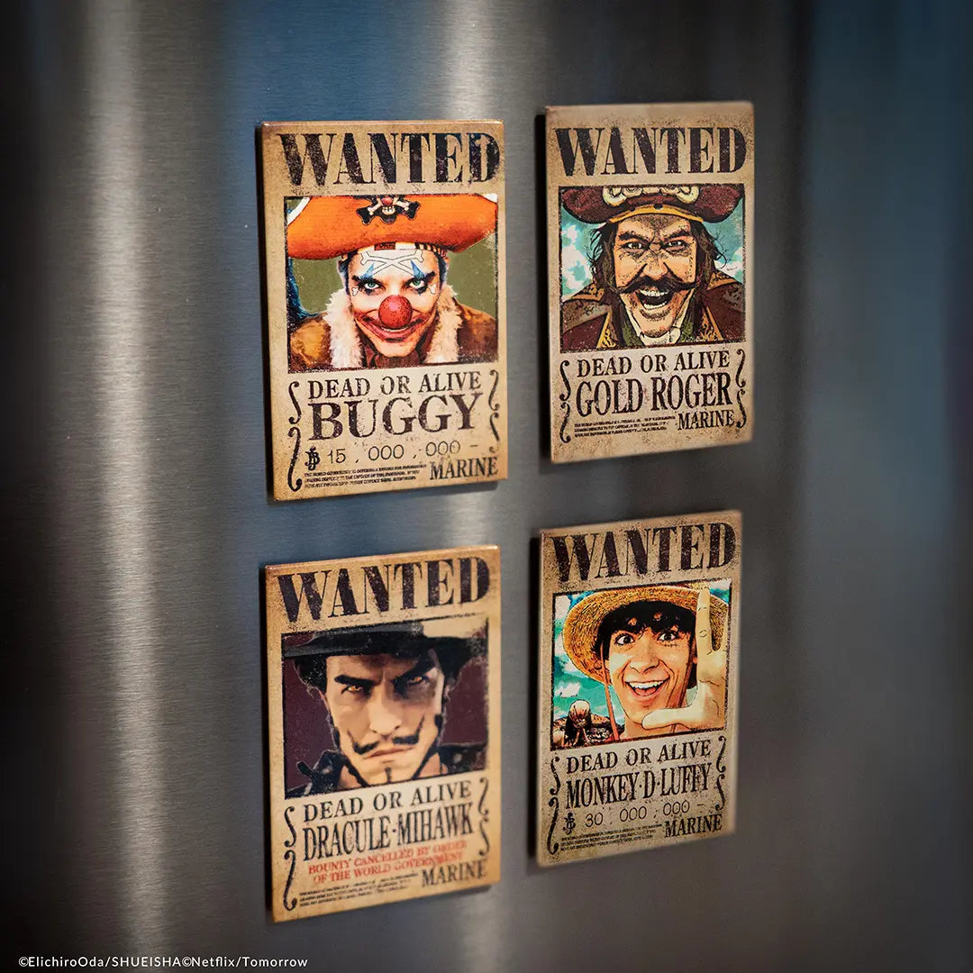 Set of 4 magnets Wanted - One Piece