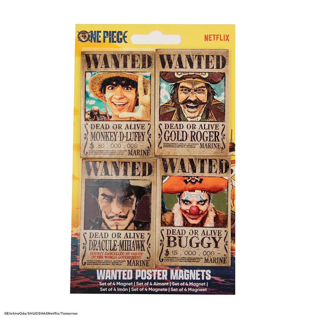 Set of 4 magnets Wanted - One Piece
