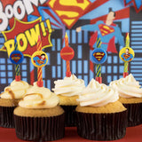 Set of 10 Birthday style Candles Superman logo - DC Comics