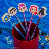 Display of 30 pencils and erasers – K-Pop Demon Hunters