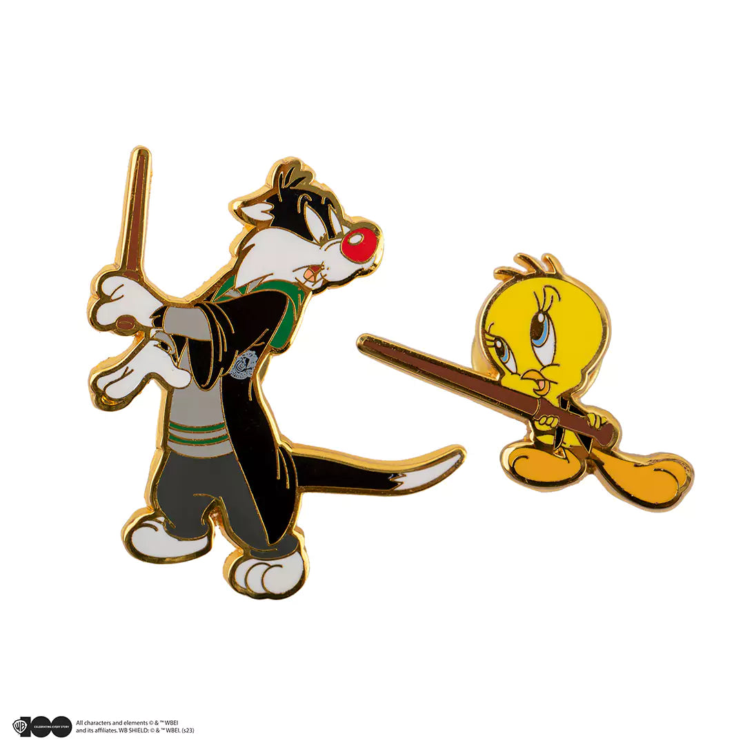 Set of 2 pins Sylvester and Tweety at Hogwarts - Looney Tunes - WB 100th